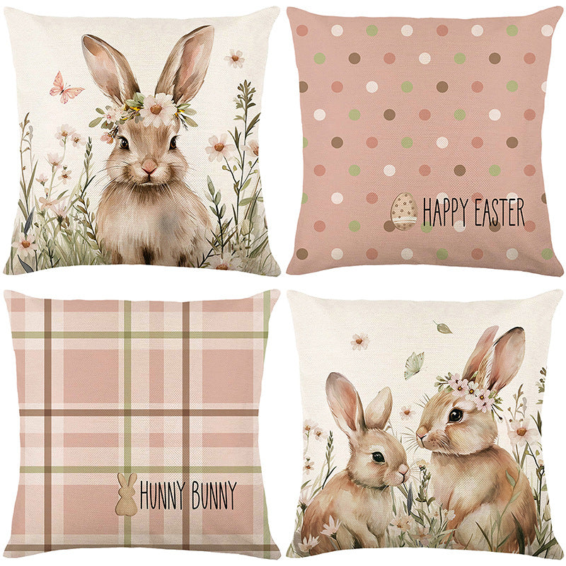 Polka Dot Easter Decorative Throw Pillow Cover with Hidden Zipper