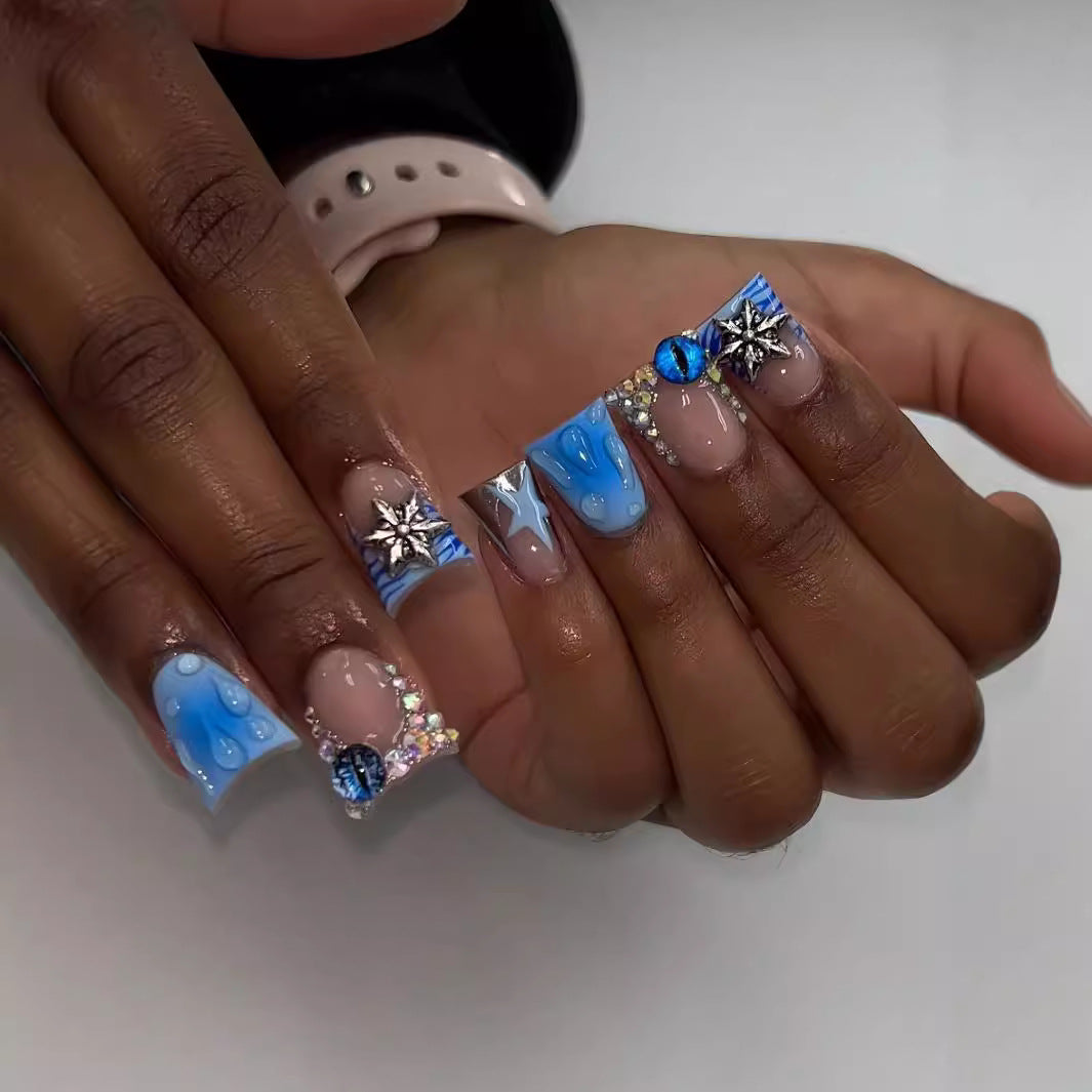 Artistic Acrylic Nail Enhancements with Gem Accents Stornfield