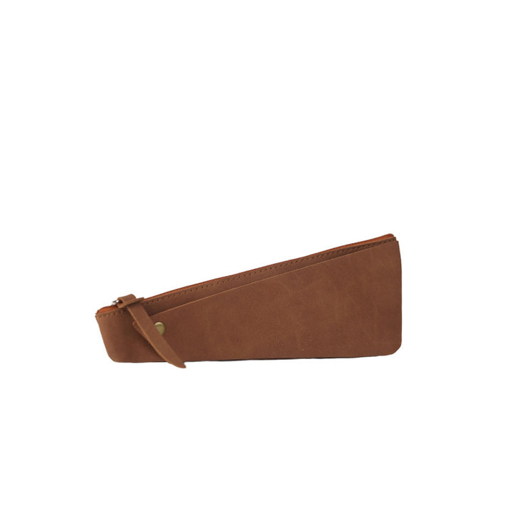 Triangular Leather Pencil Case