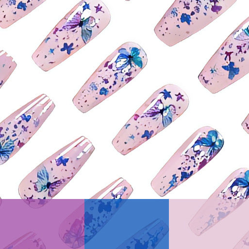 Butterfly-Themed Decorative Press-On Nail Art Stornfield