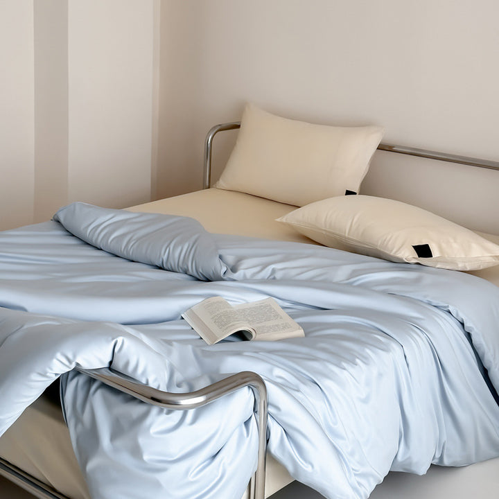 Luxury Cotton Sateen Duvet Cover Set with Envelope Pillowcases