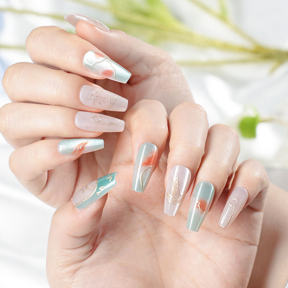 Intricate Design Press-On Nail Set Stornfield