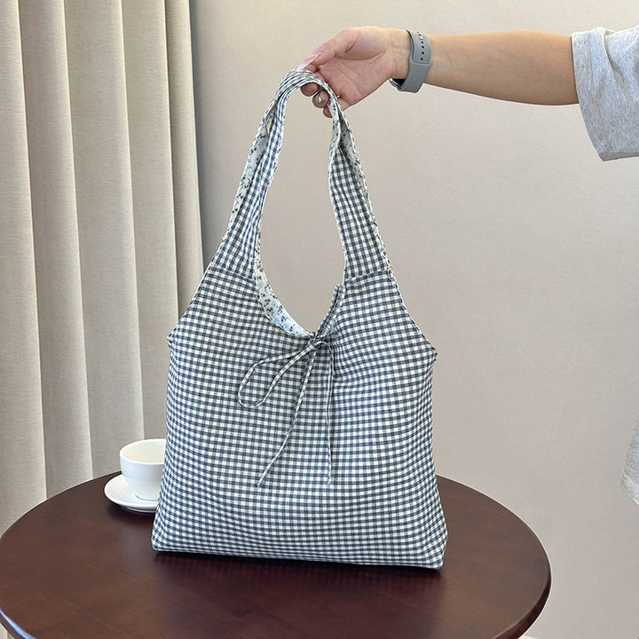 Stylish Checkered Shopping Tote Bag Stornfield