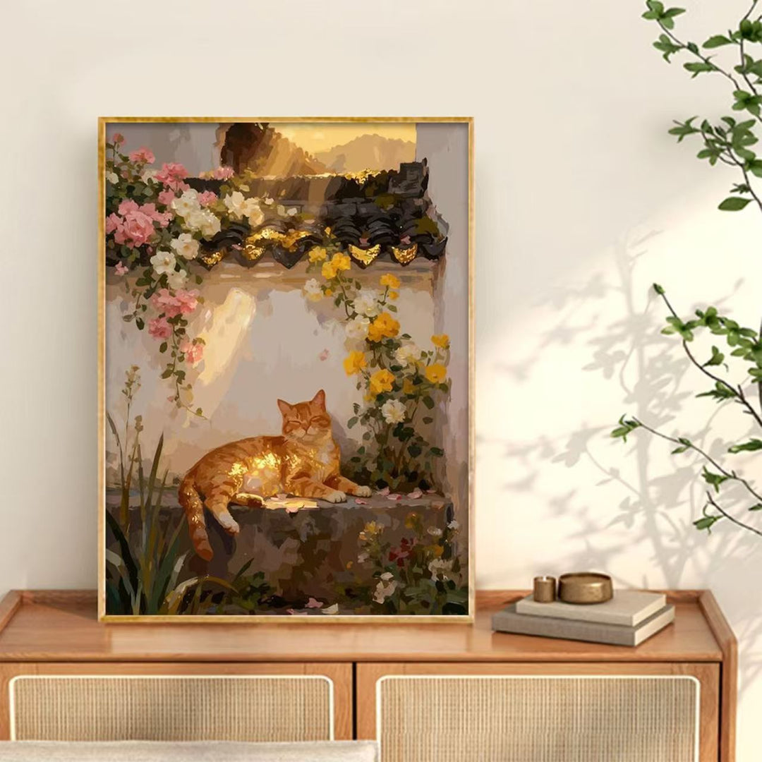 Yawning Cat Canvas Wall Art Print Stornfield