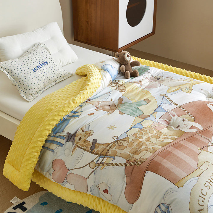 soft quilted baby cuddly blanket for crib with minky border
