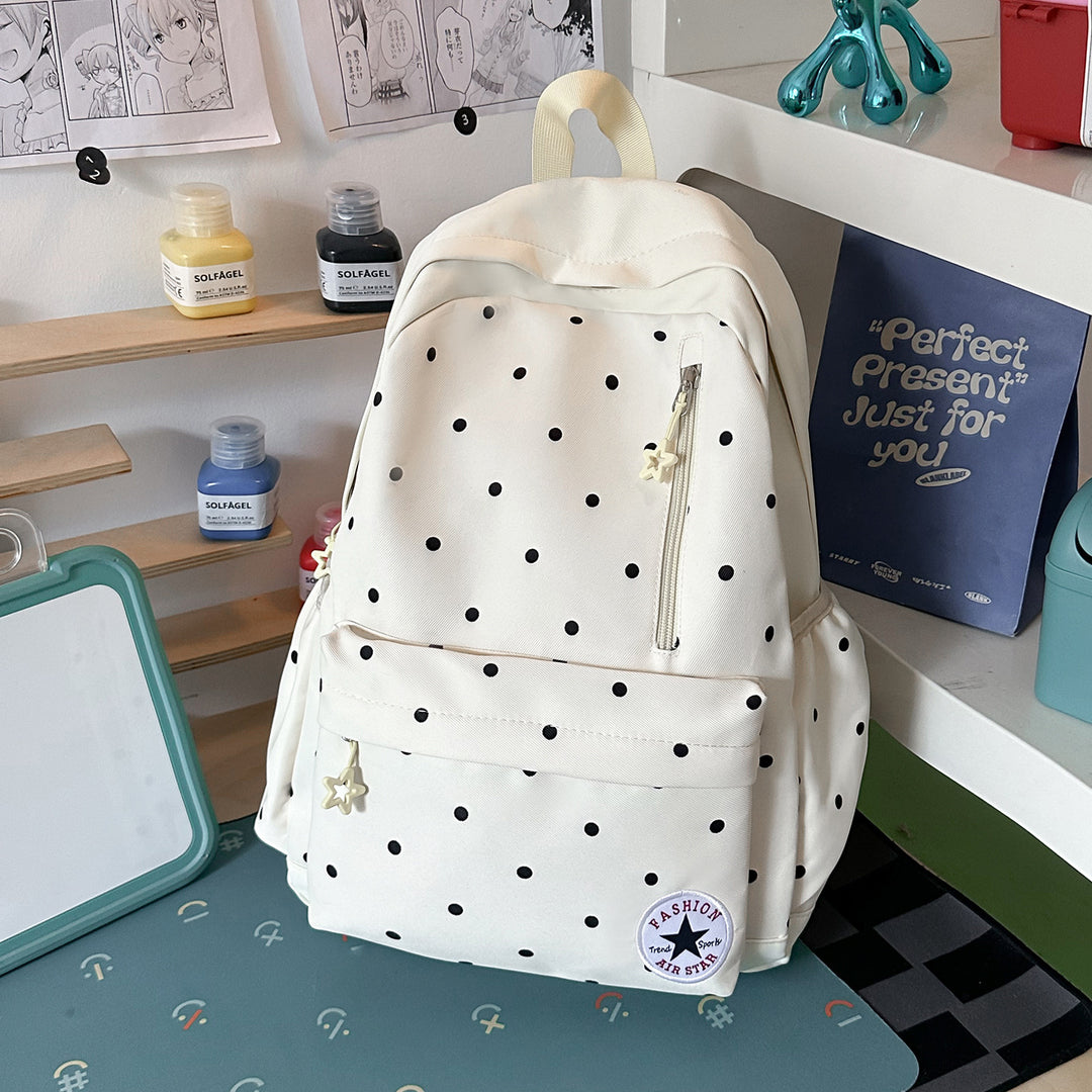 Playful Polka Dot Casual Backpack Stornfield