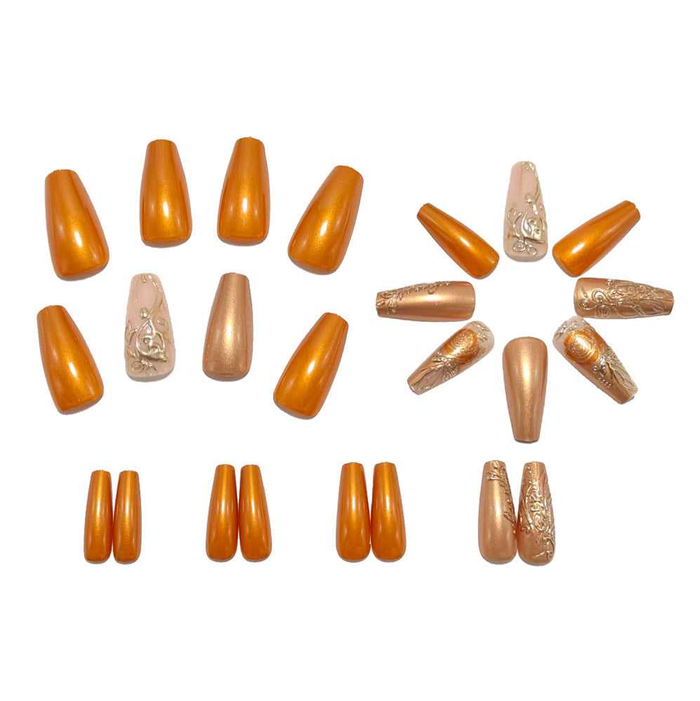 Elegant artificial nails with glitter and flower accents Stornfield