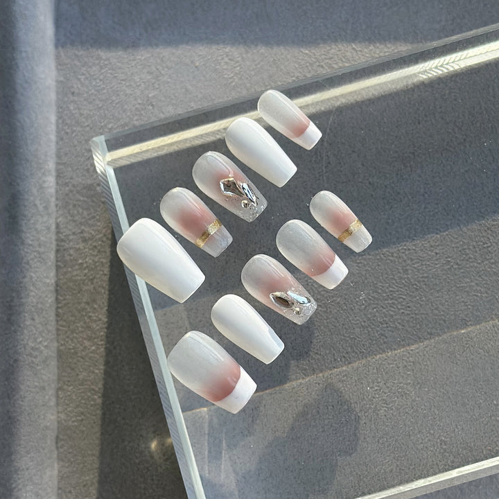 Elegant Ombre French-Style Press-On Nail Art Set