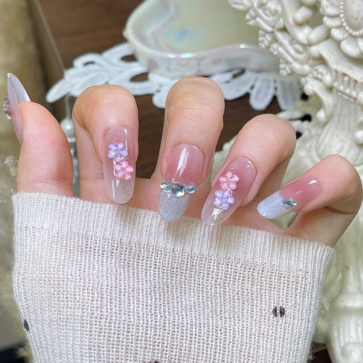 Artistic Floral Press-On Nail Design Stornfield