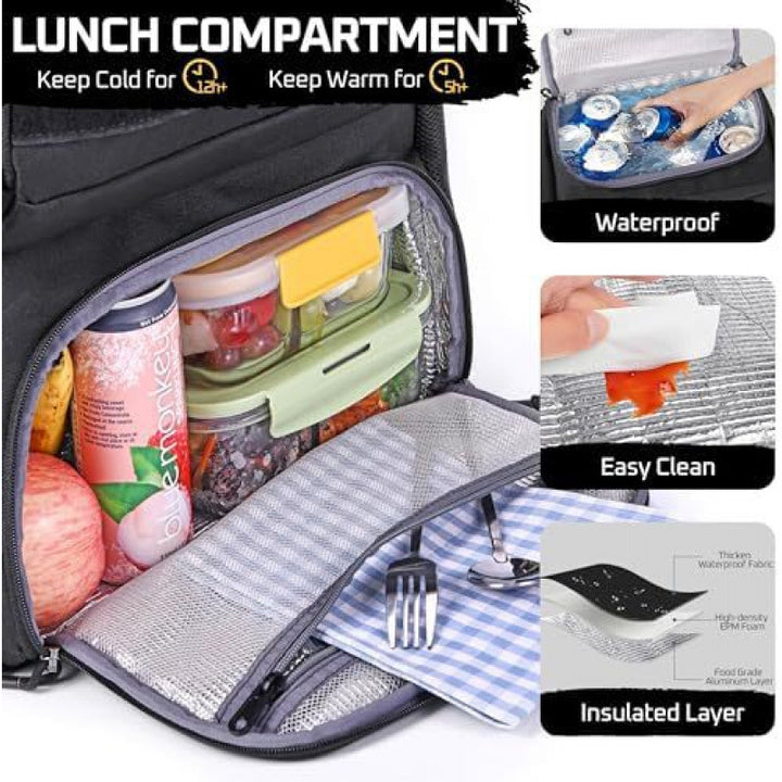 Multifunctional Backpack with Multiple Compartments and Attachment Options Stornfield