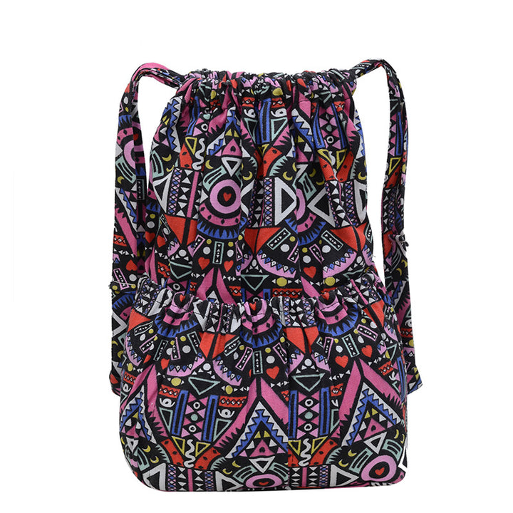 Drawstring Elephant Print Backpack Stornfield