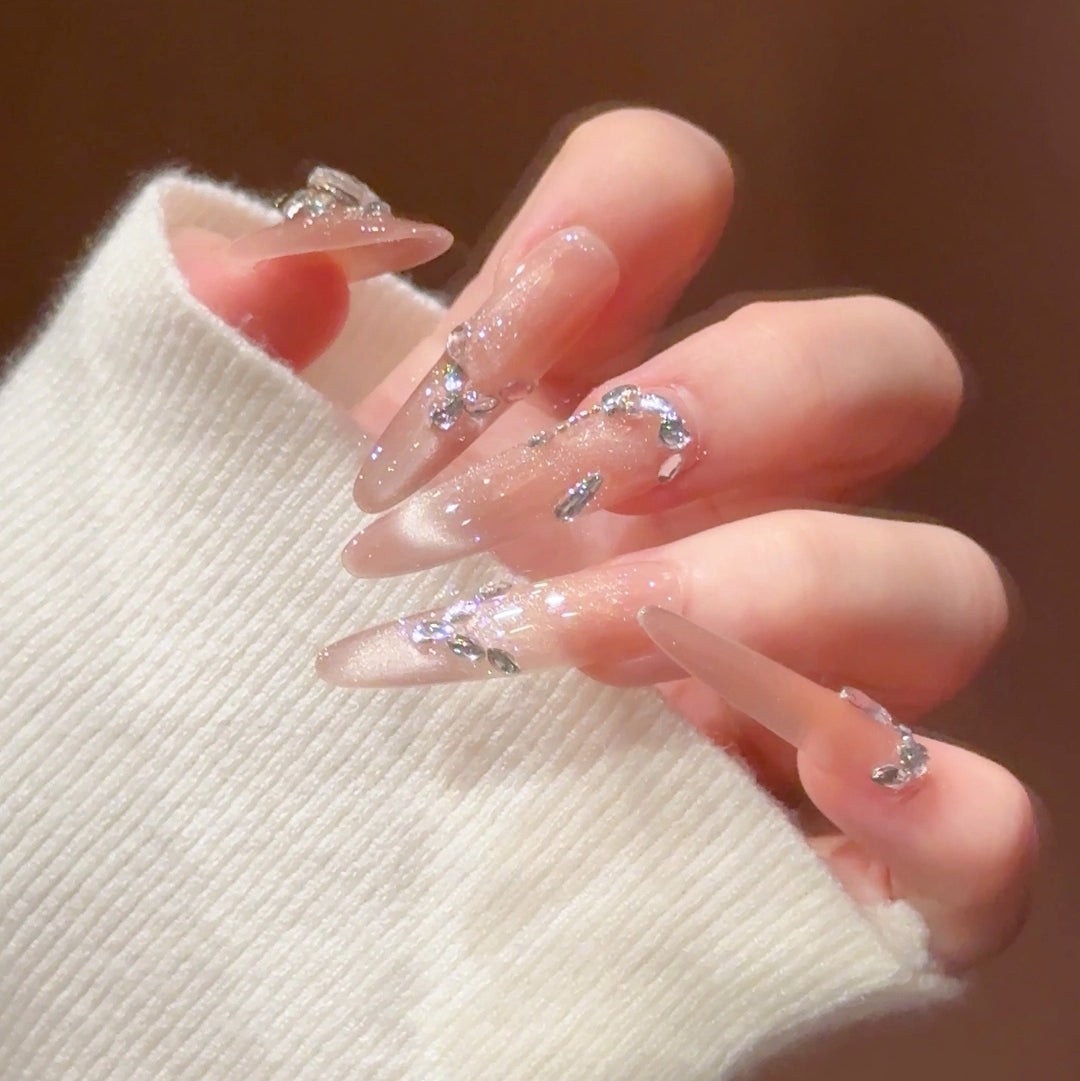 Luxury Rhinestone-Accented Stiletto Press-On Nails Stornfield
