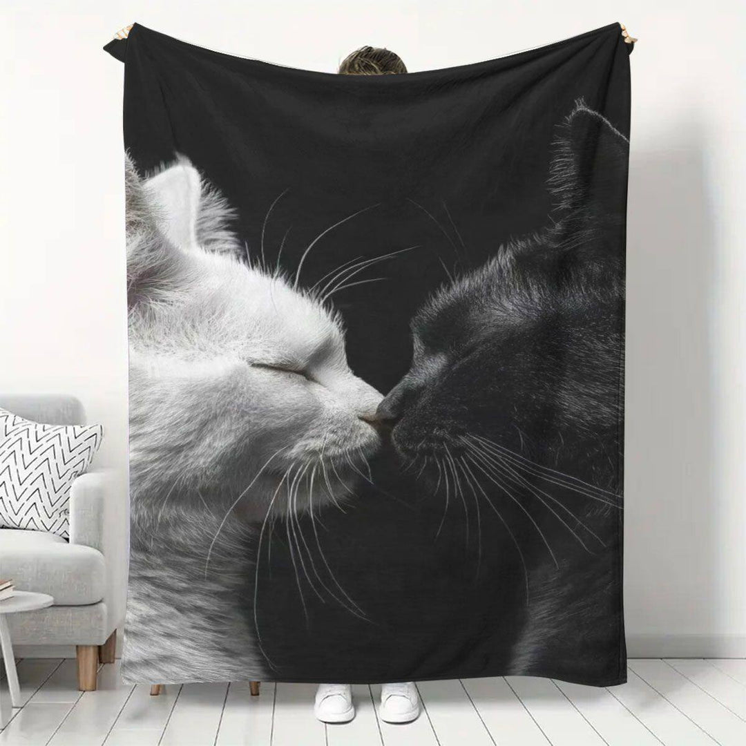 Artistic Cat-Themed Fleece Blanket