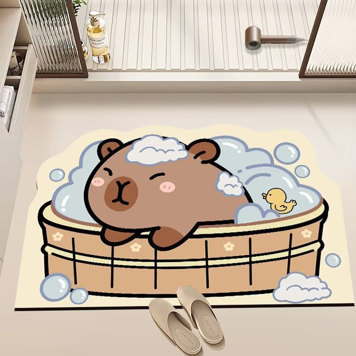 Playful Cartoon Design Bath Mat