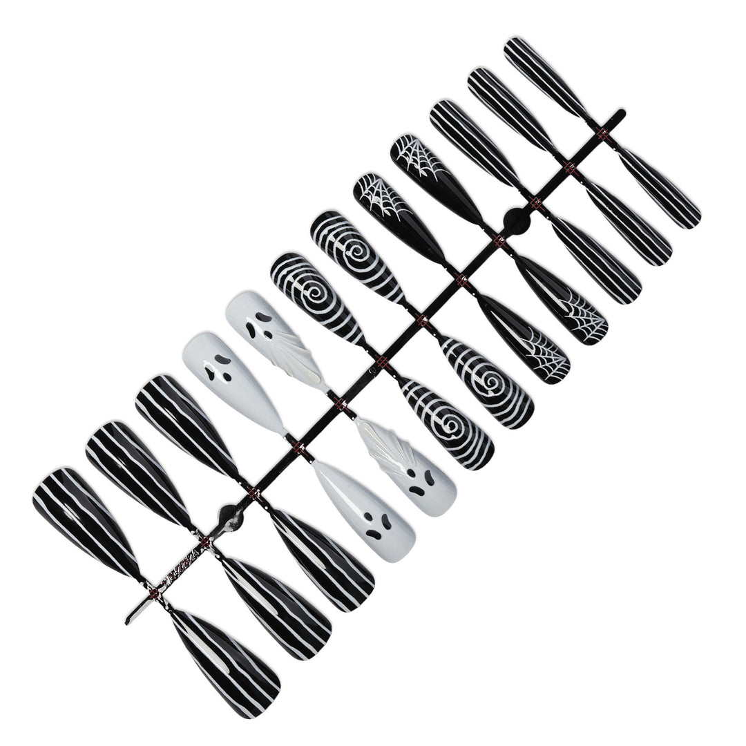 Creative nail art set with spooky designs Stornfield