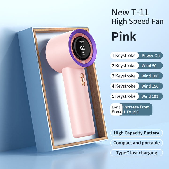 Unisex nan high performance compact rechargeable handheld fan with digital speed display Stornfield