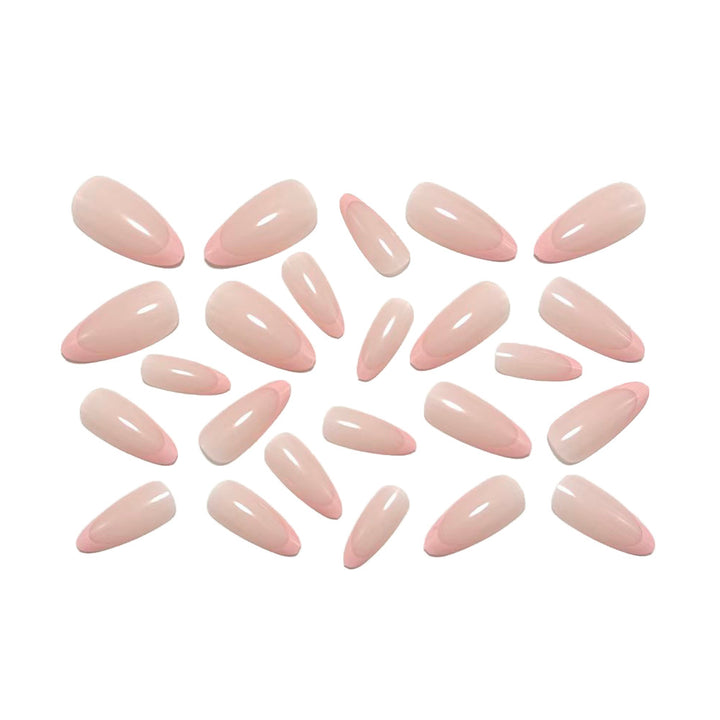 Elegant Stiletto Fake Nails with Filigree French Tip Design Stornfield