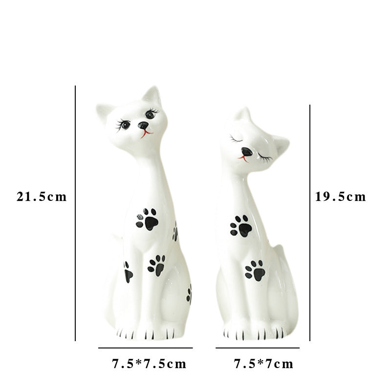 Playful Ceramic Cat Figurine Set Stornfeild