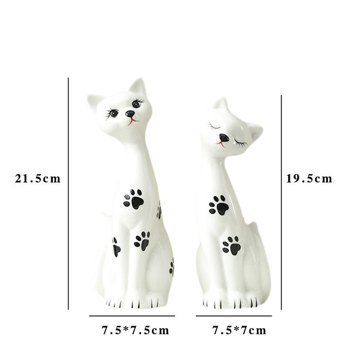 Playful Ceramic Cat Figurine Set Stornfeild
