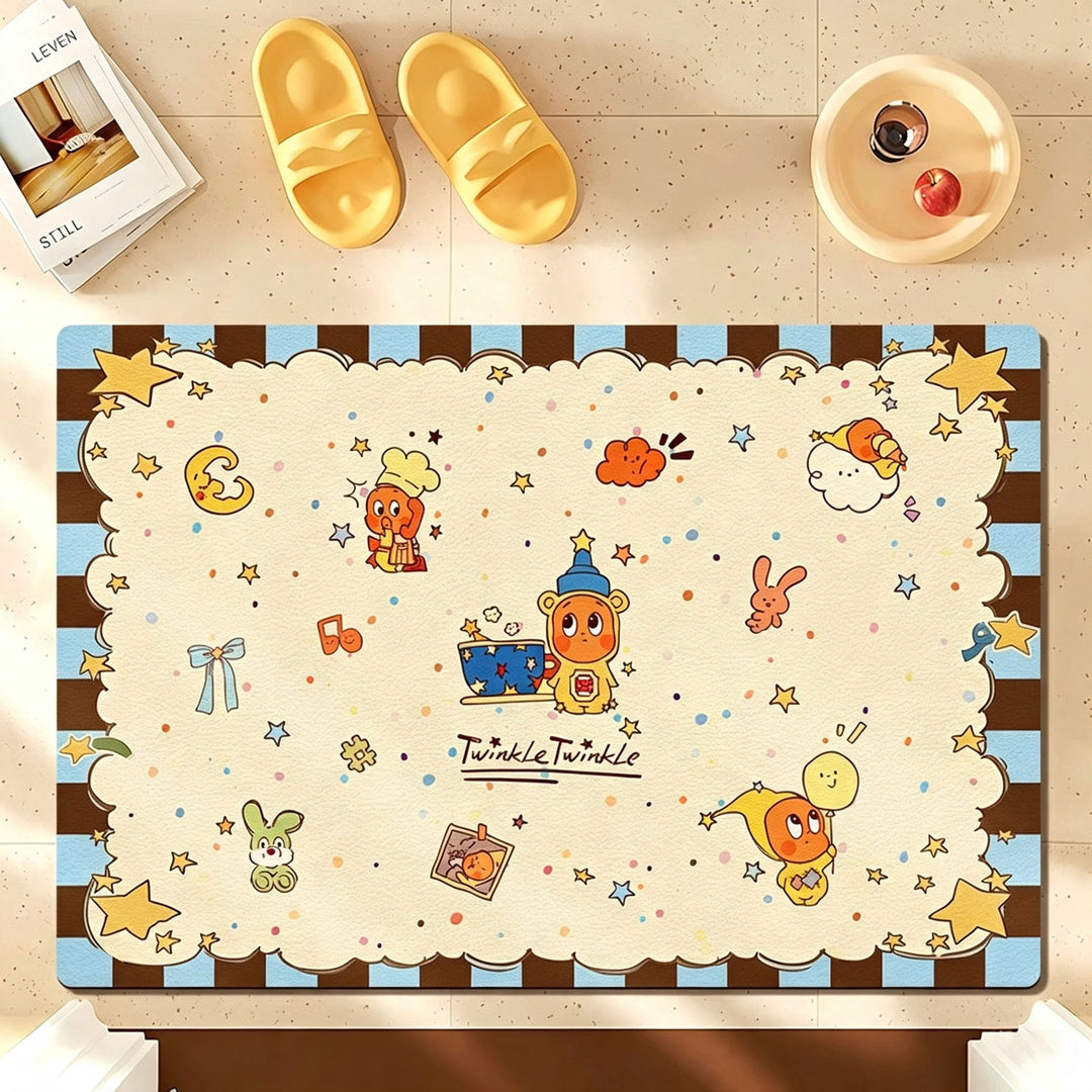 Playful Cartoon-Themed Bath Mat