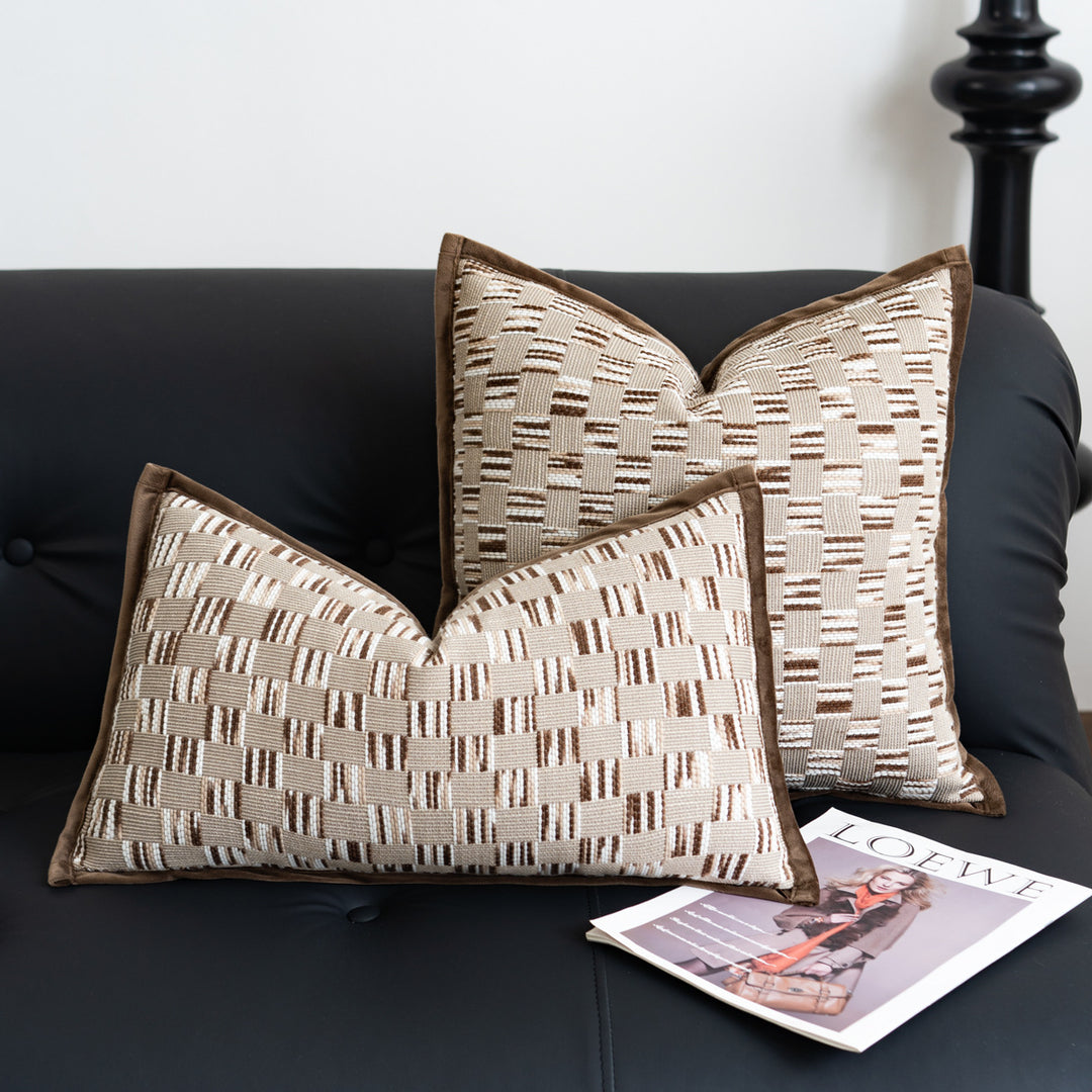 Decorative long cushion with texture pattern