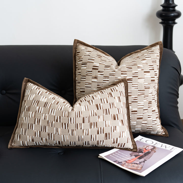 Decorative long cushion with texture pattern
