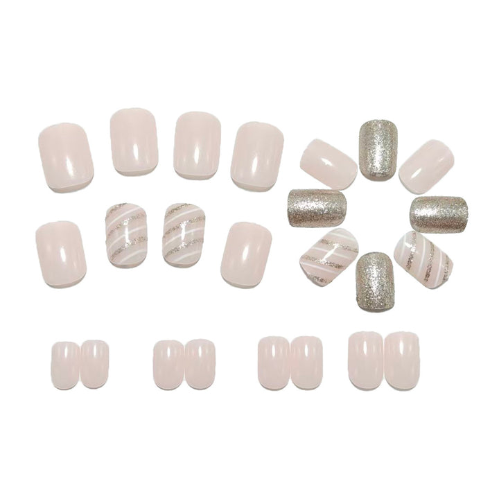 Glamorous artificial nails with glitter and ombre Stornfield