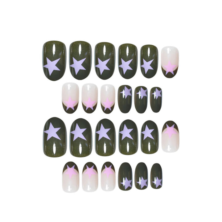 Star-Accented Creative Press-On Nail Set Stornfield