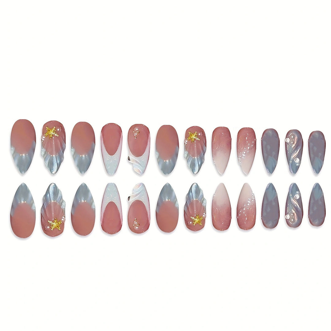 Mermaid-Inspired Press-On Nail Art Stornfield