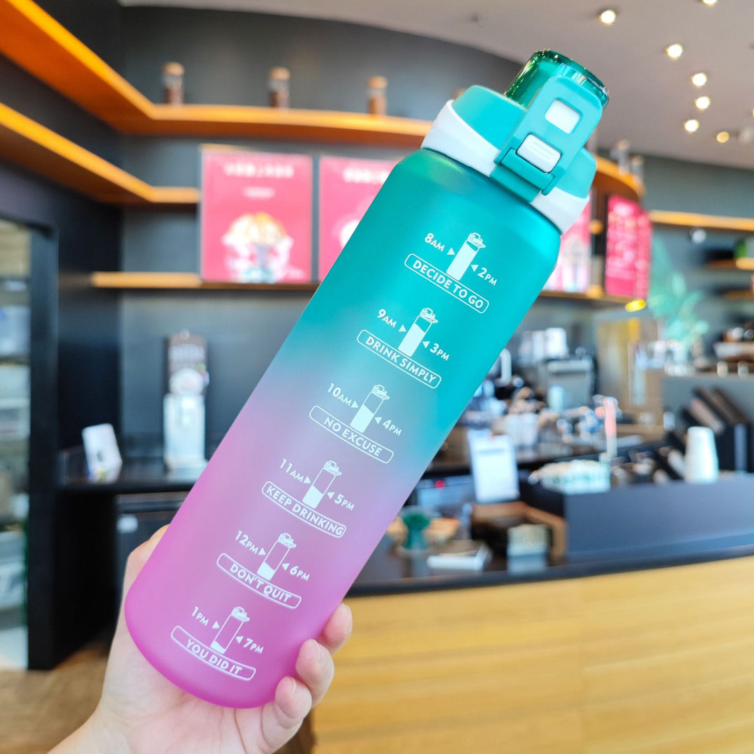 Women's Motivational Water Bottle with Unique Time Marking and Secure Closure Stornfield
