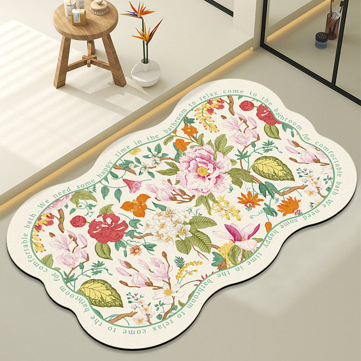 Botanical-Inspired Motivational Area Rug