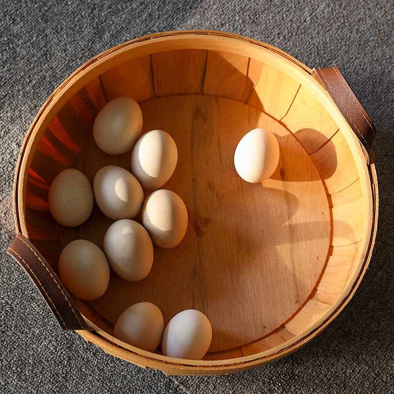 Unisex Handcrafted Basket with Leather Handles Stornfield