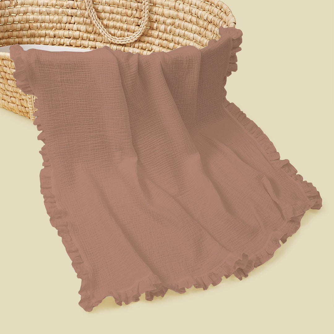 Soft Muslin Blanket with Ruffled Edges Stornfield