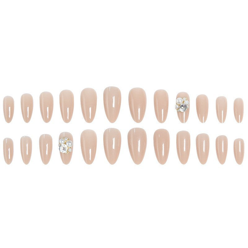 Artificial nail set with elegant pearl design and high-gloss surface Stornfield