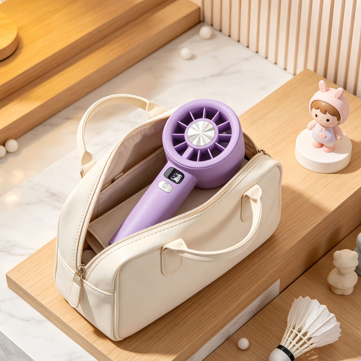 Ladies portable hand fan with LCD display and USB charging function Stornfield