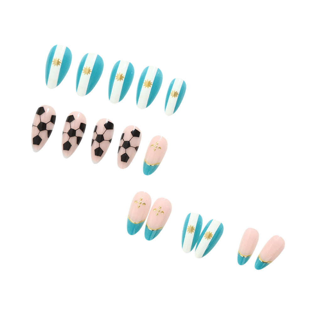 Sporty football design artificial nails Stornfield
