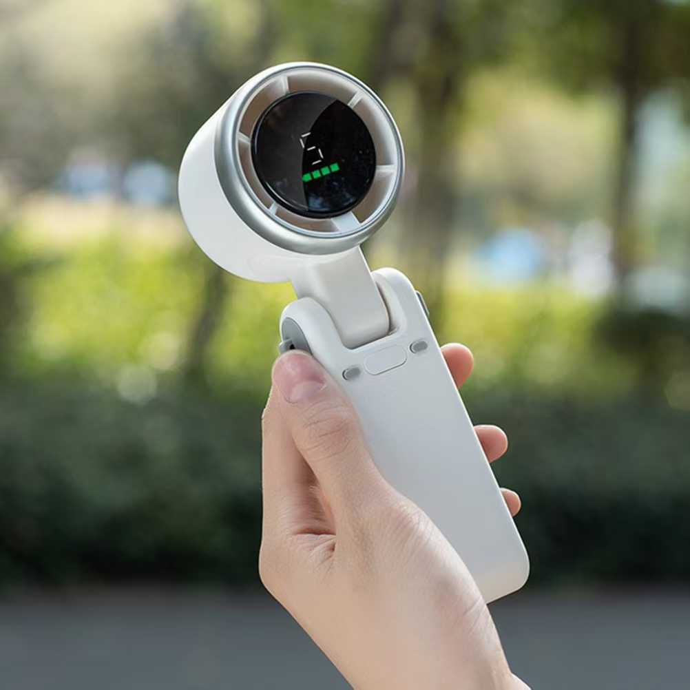 Cooling Portable Bladeless Mini Handheld Fan with Digital Speed Display Stornfield