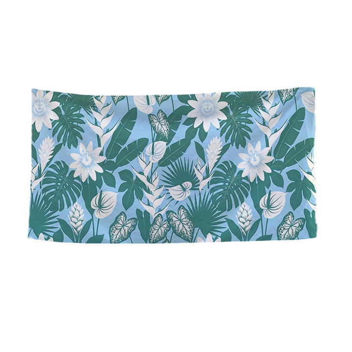 Large Microfiber Quick-Dry Tropical Print Beach Towel
