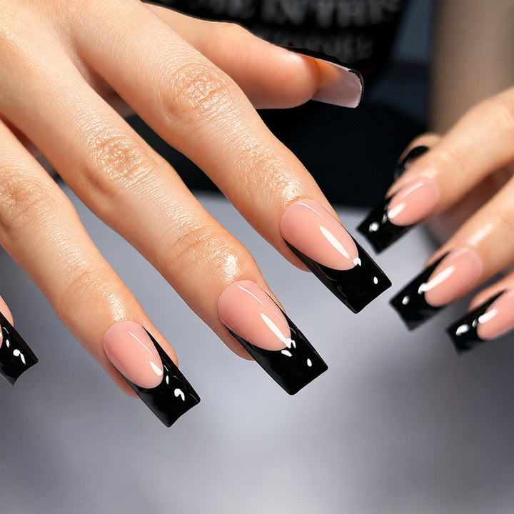 Premium Artificial Nails with Elegant Ribbons Stornfield
