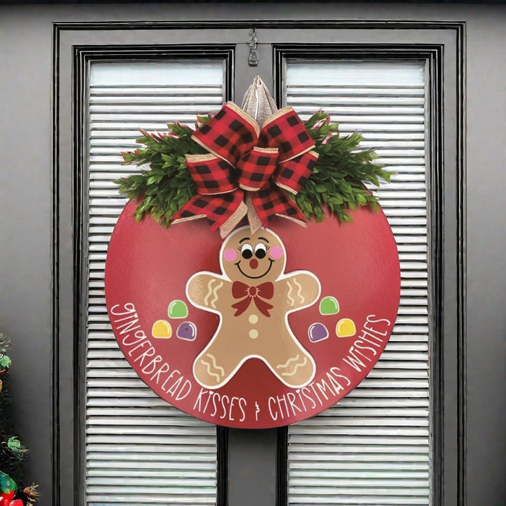 Festive Gingerbread-Themed Holiday Wreath