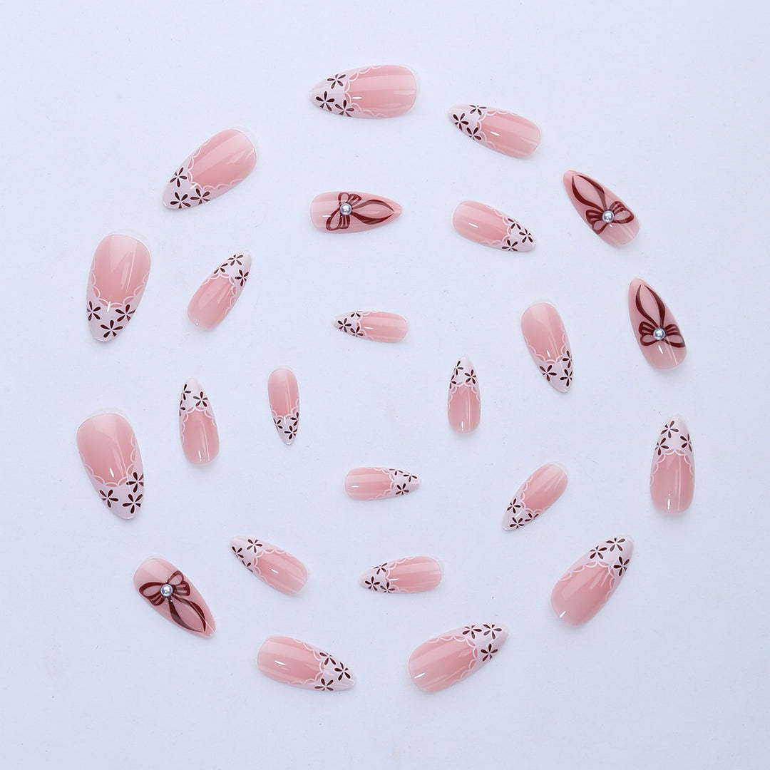 Elegant artificial nail design with floral accents Stornfield
