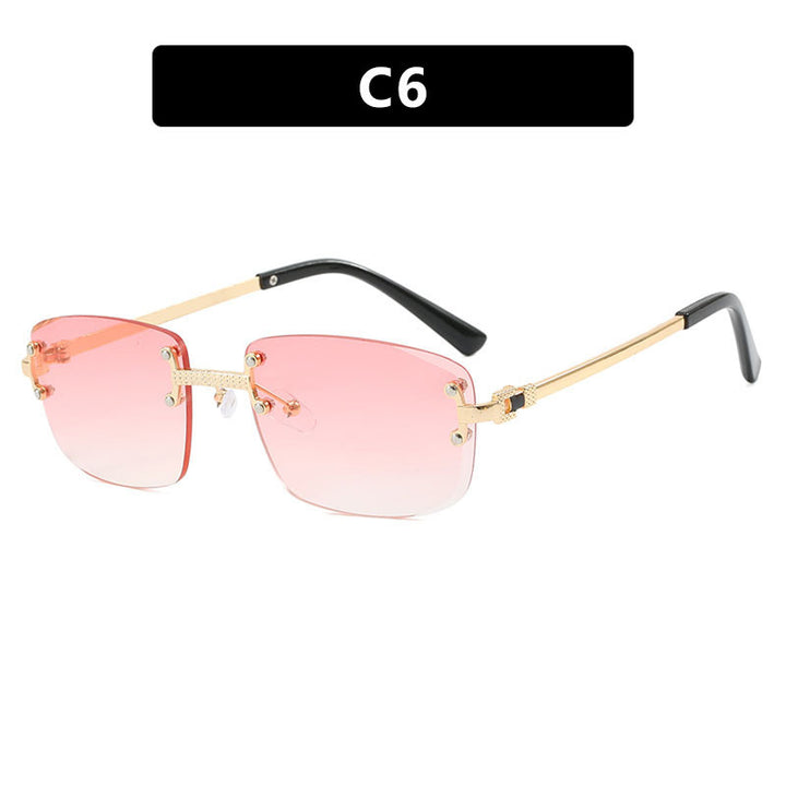 Women's elegant square sunglasses with transparent lenses and high-quality metal frame Stornfield