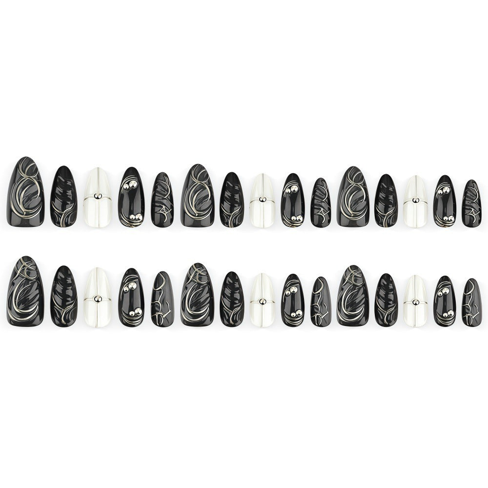 Acrylic Nail Set with Modern Design and Delicate Accents Stornfield