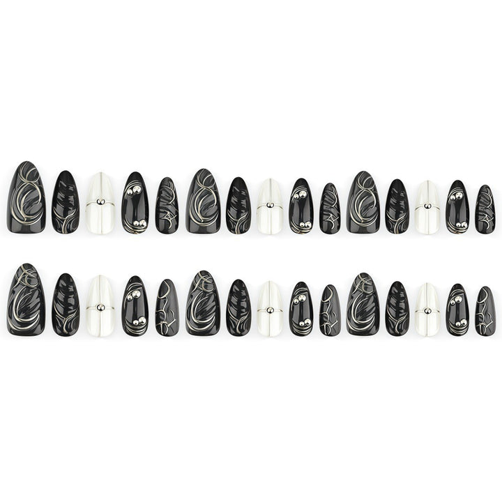 Acrylic Nail Set with Modern Design and Delicate Accents Stornfield