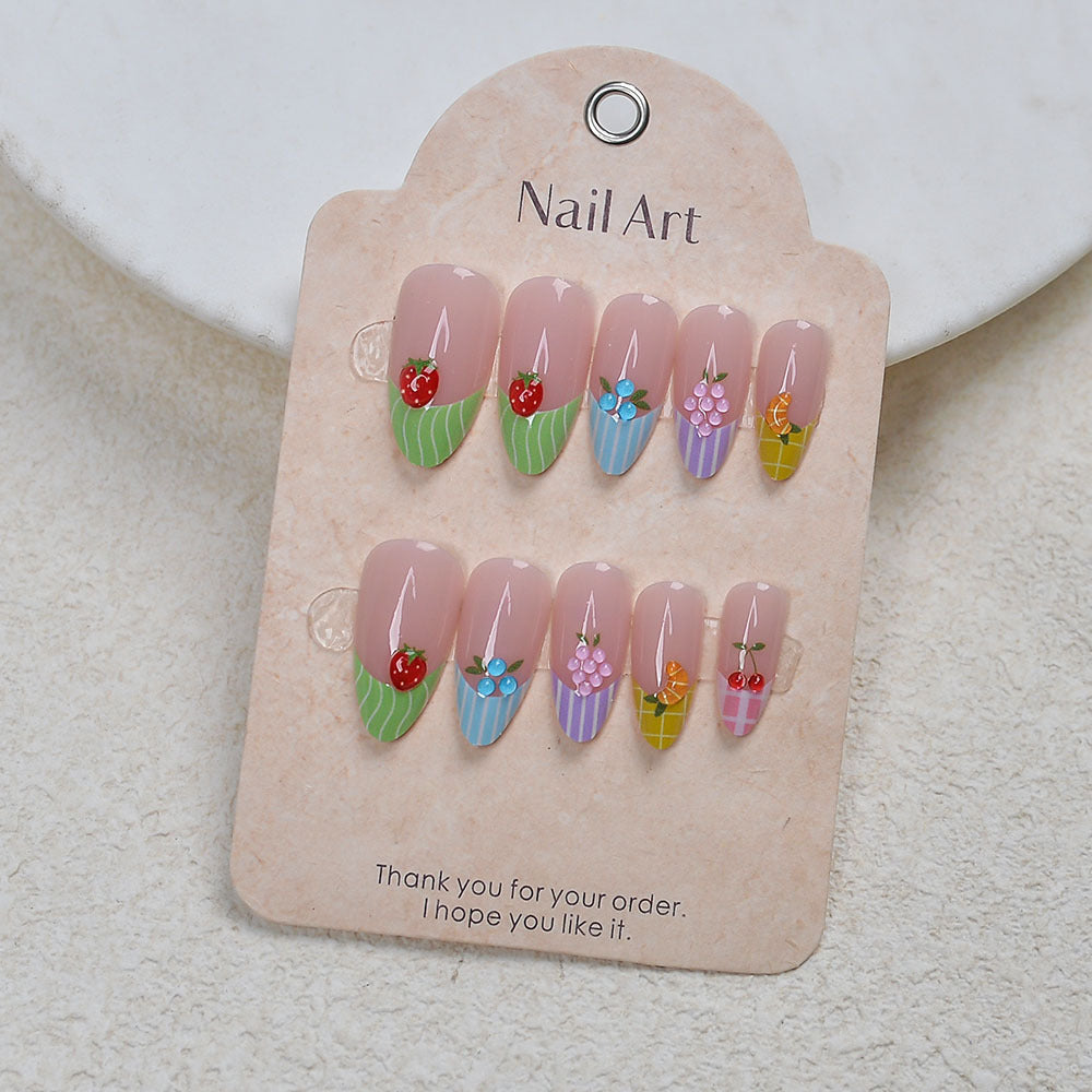 Fruit-Inspired Artistic Press-On Nail Set Stornfield