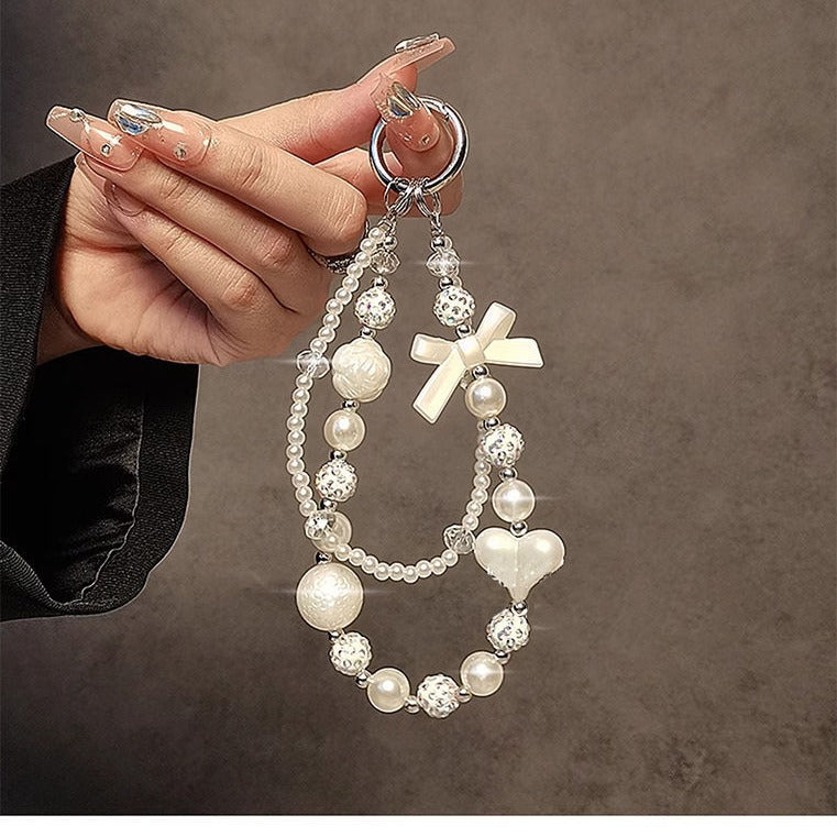 Elegant Pearl Bead Charm Keychain Stornfield