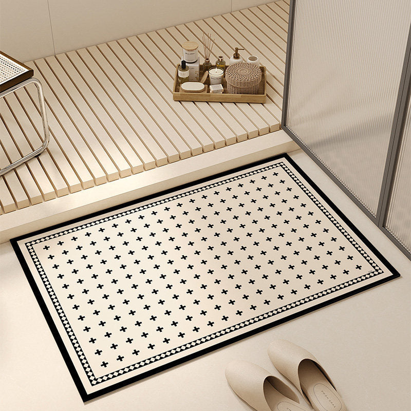 Elegant Flower Print Bath Mat
