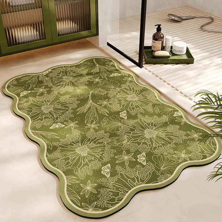 Plush Leaf-Shaped Bath Mat
