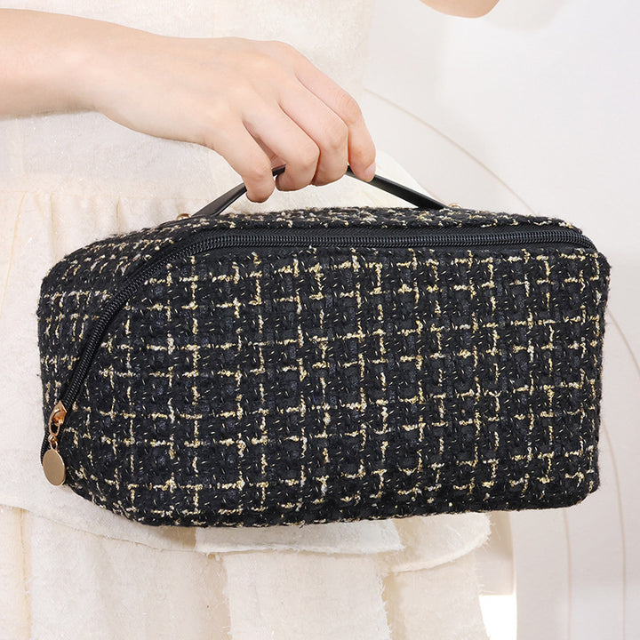 Cosmetic Organizer Bag with Luxurious Interior Layout and Elegant Fabric Design Stornfield