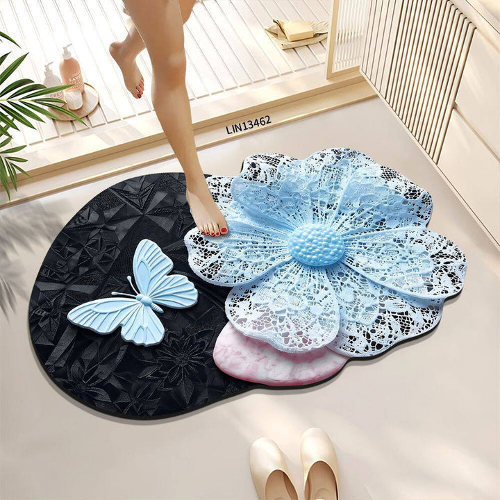 Floral Design Decorative Bath Mat